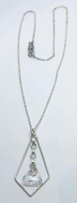SILVER KITE STYLE TRI CZ NECKLACE