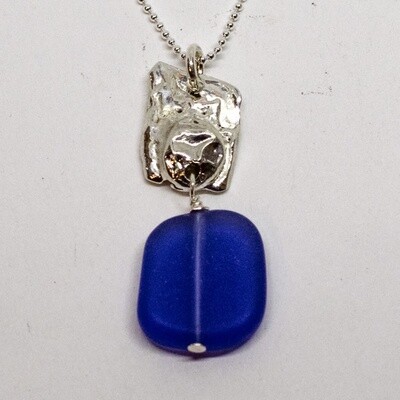 SILVER SEA GLASS PENDANT