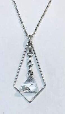 SILVER KITE STYLE TRI CZ NECKLACE