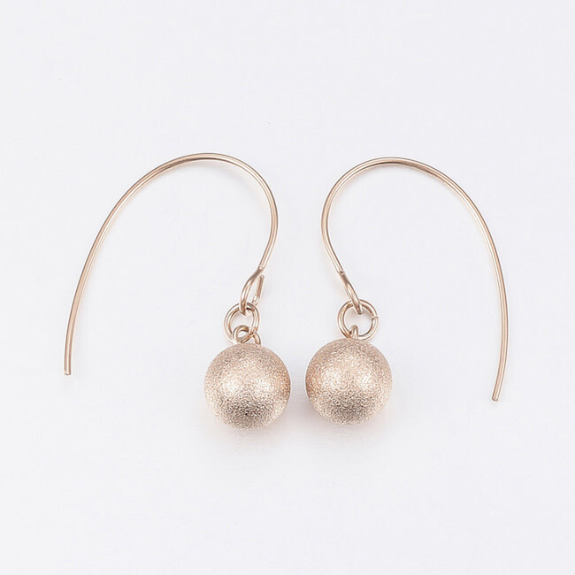 ROSE STAINLESS BALL EARRINGS FJEN