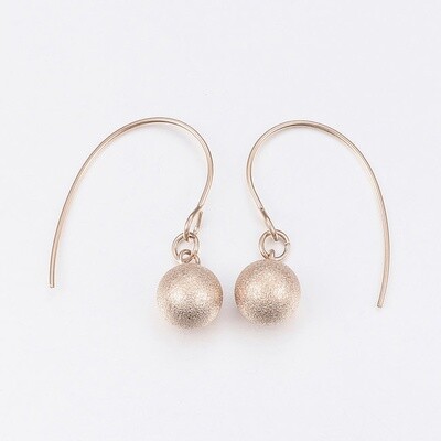 ROSE STAINLESS BALL EARRINGS FJEN