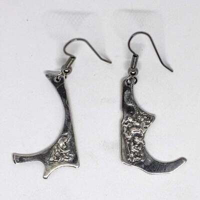 SILVER OXIDIZED MISMATCHED TEXTURE EARRINGS