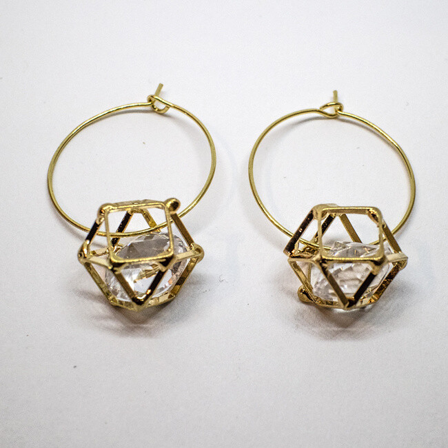 GOLD STAINLESS EARRINGS AHE42