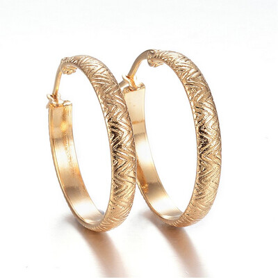 GOLD STAINLESS HOOP EARRINGS FJE6F