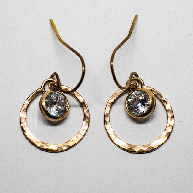 ROSE GOLD FILLED CZ EARRINGS ASE2