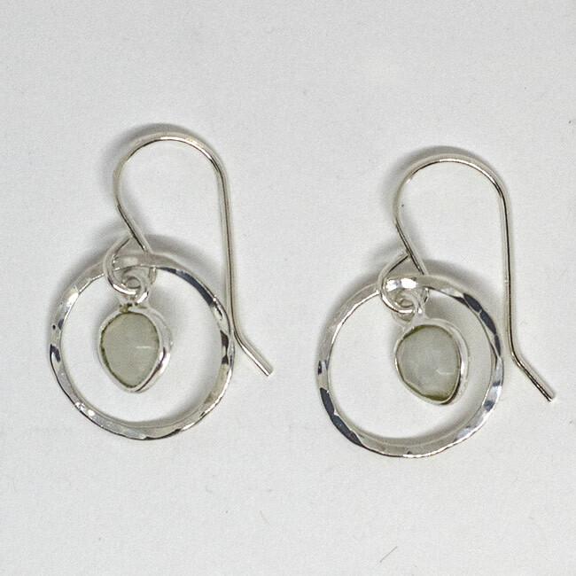 SILVER MOONSTONE EARRINGS ASE112