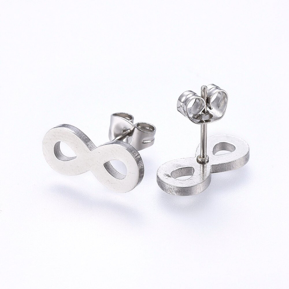 STAINLESS INFINITY POST EARRINGS FJE3L