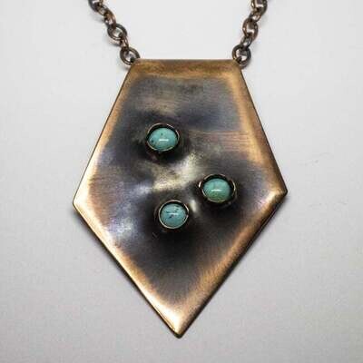 COPPER PUNCH HOLE NECKLACE KAN036