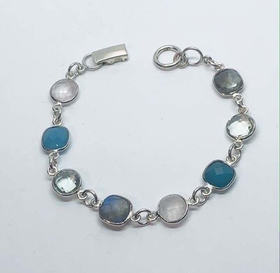 SILVER MIXED MULTI-STONES BRACELET ASB21