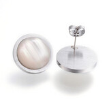 *STAINLESS CAT&#39;S EYE EARRINGS FJEC3