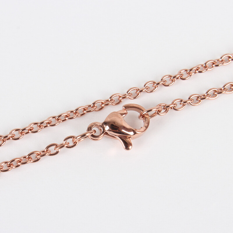ROSE STAINLESS 2MM CABLE CHAIN FJNSQ-18