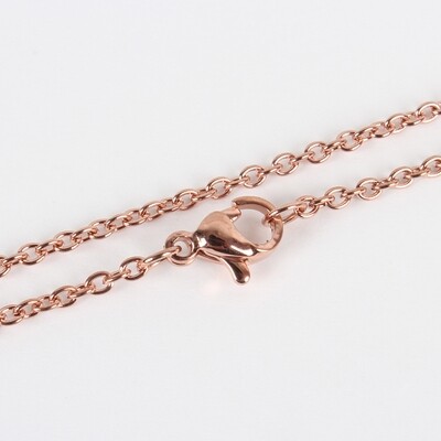 ROSE STAINLESS 2MM CABLE CHAIN FJNSQ-18