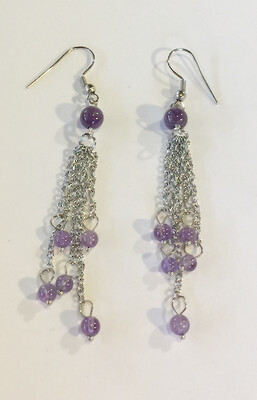 STAINLESS AMETHYST EARRINGS FJE123