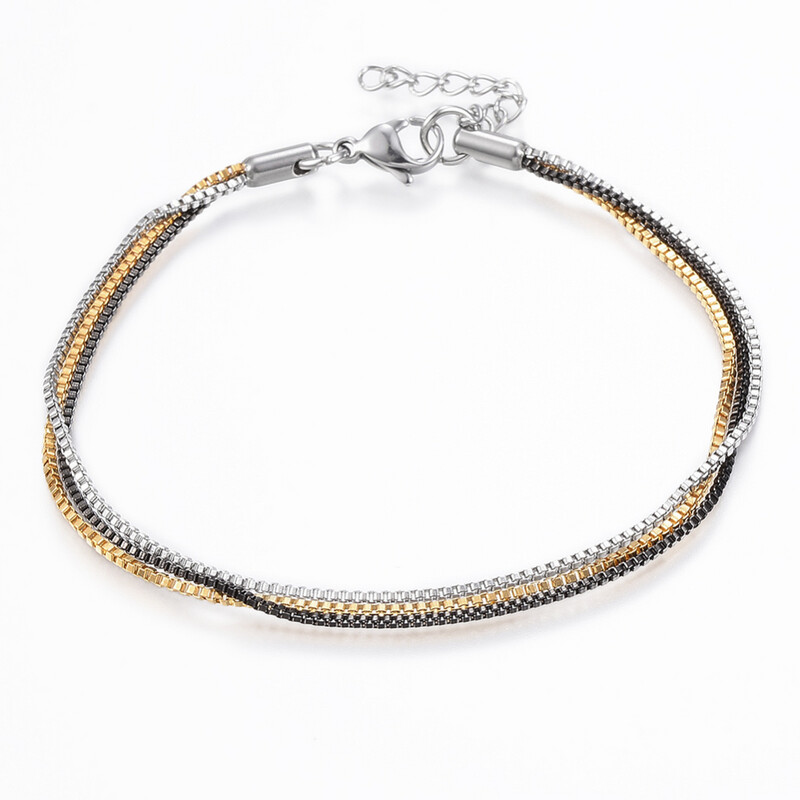 MIXED STAINLESS CHAIN BRACELET FJBRL