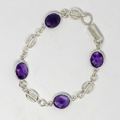 SILVER AMETHYST BRACELET ASB03