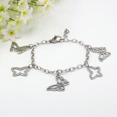 STAINLESS BUTTERFLY BRACELET FJBBS