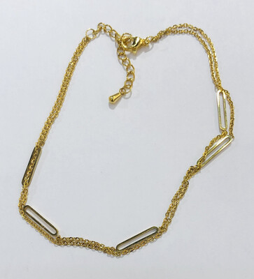 GOLD STAINLESS DOUBLE CHAIN ANKLET FJA17-G