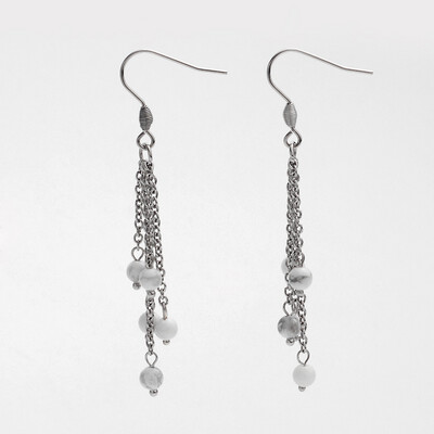 STAINLESS HOWLITE EARRINGS FJEHD