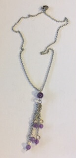 STAINLESS AMETHYST NECKLACE FJN110