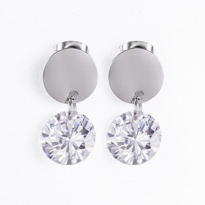 STAINLESS  CZ POST EARRINGS FJE2N