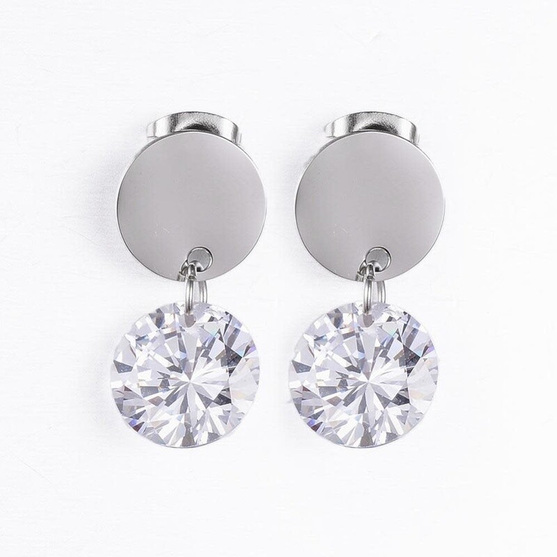 STAINLESS  CZ POST EARRINGS FJE2N