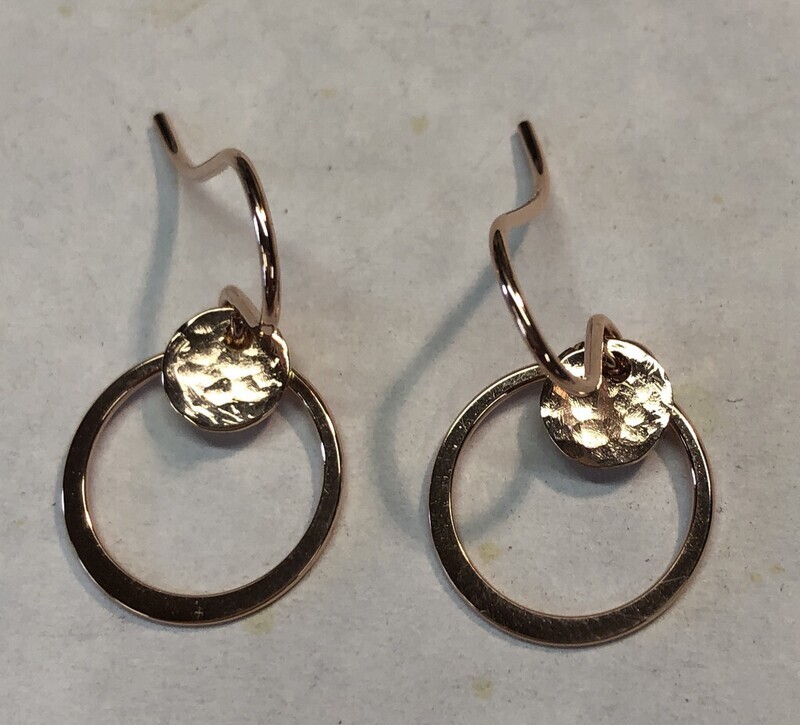 ROSE GOLD-FILLED HAMMERED EARRINGS