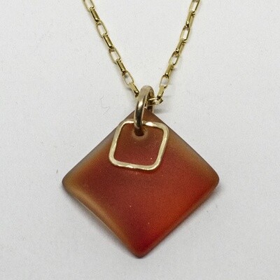 GOLD FILLED SEA GLASS NECKLACE AHN224