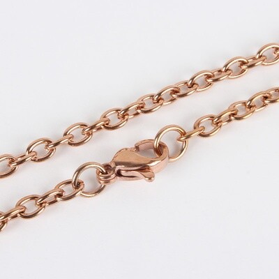 ROSE STAINLESS 5X4MM CABLE CHAIN FJNHB-24