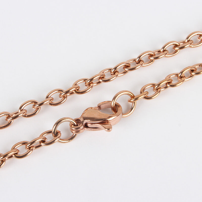 ROSE STAINLESS 5X4MM CABLE CHAIN FJNHB-24