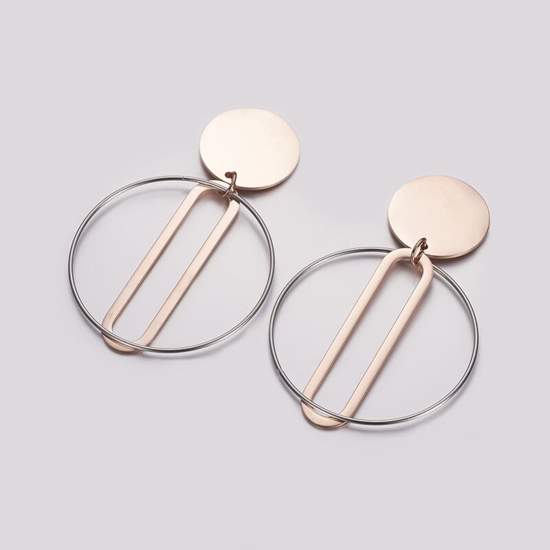 MIXED STAINLESS POST EARRINGS FJEM1