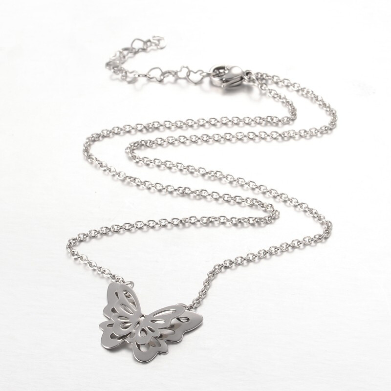 STAINLESS BUTTERFLY NECKLACE FJN71-18