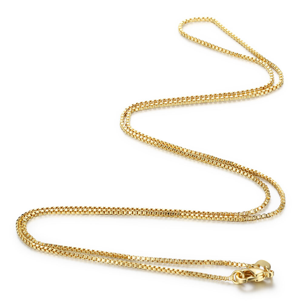 GOLD STAINLESS 1MM BOX CHAIN FJN1G-18