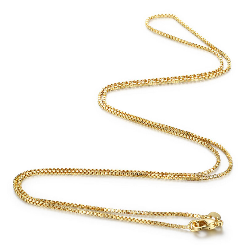 GOLD STAINLESS 1MM BOX CHAIN FJN1G-18