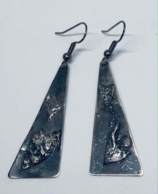 SILVER TEXTURED EARRINGS ASE32