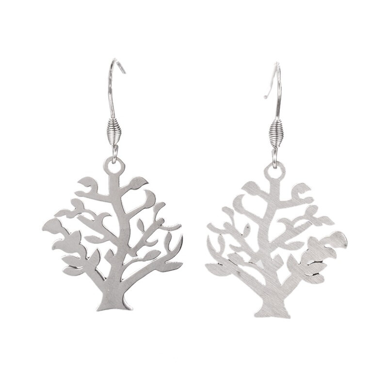 STAINLESS TREE OF LIFE EARRINGS FJE09