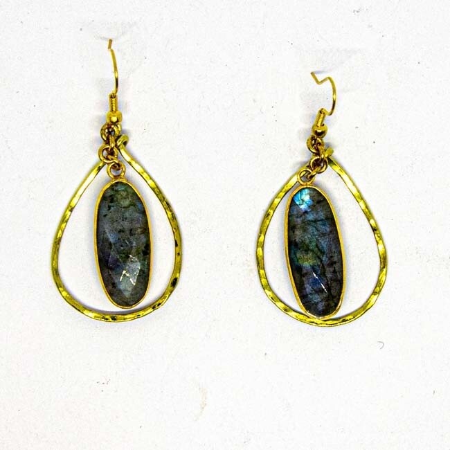 BRASS HAMMERED EARRINGS KAE142