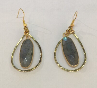 BRASS HAMMERED EARRINGS KAE142