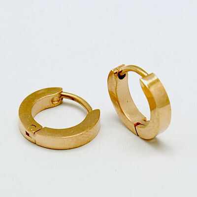GOLD STAINLESS HUGGIE EARRINGS FJE2H