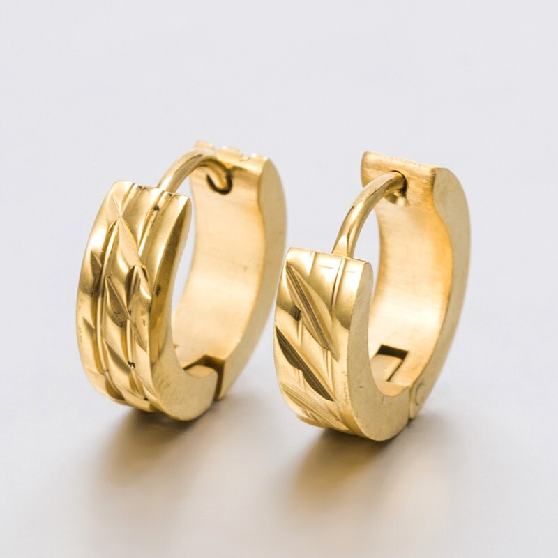 GOLD STAINLESS HUGGIE EARRINGS FJE2J