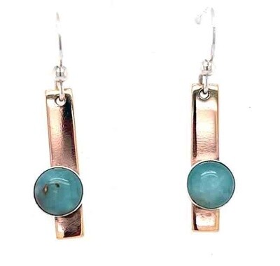 MIXED METALS CHALCEDONY EARRINGS