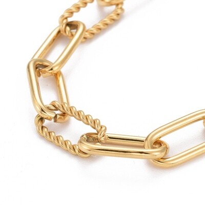 GOLD STAINLESS PAPERCLIP LINK BRACELET