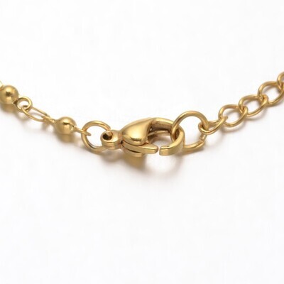 GOLD STAINLESS BEAD ANKLET