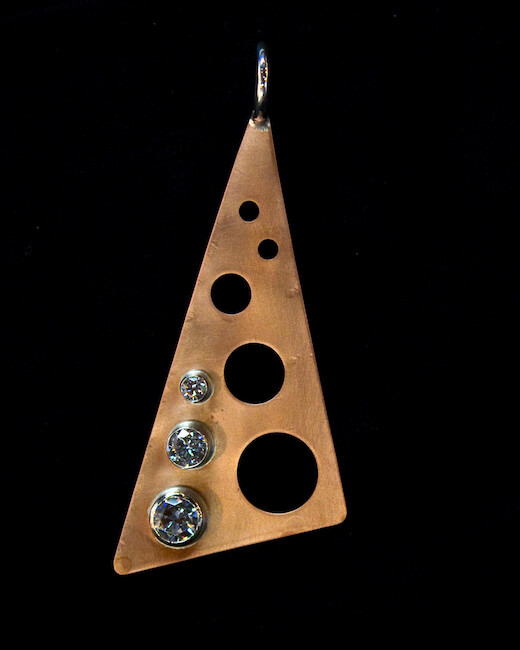 MIXED METALS CZ PENDANT
