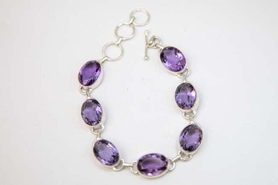 SILVER AMETHYST BRACELET ASB003