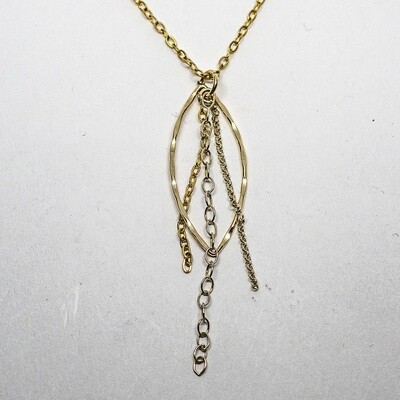 GOLD-FILLED MARQUISE &amp; CHAIN NECKLACE