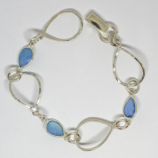 SILVER  CHALCEDONY BRACELET ASB01