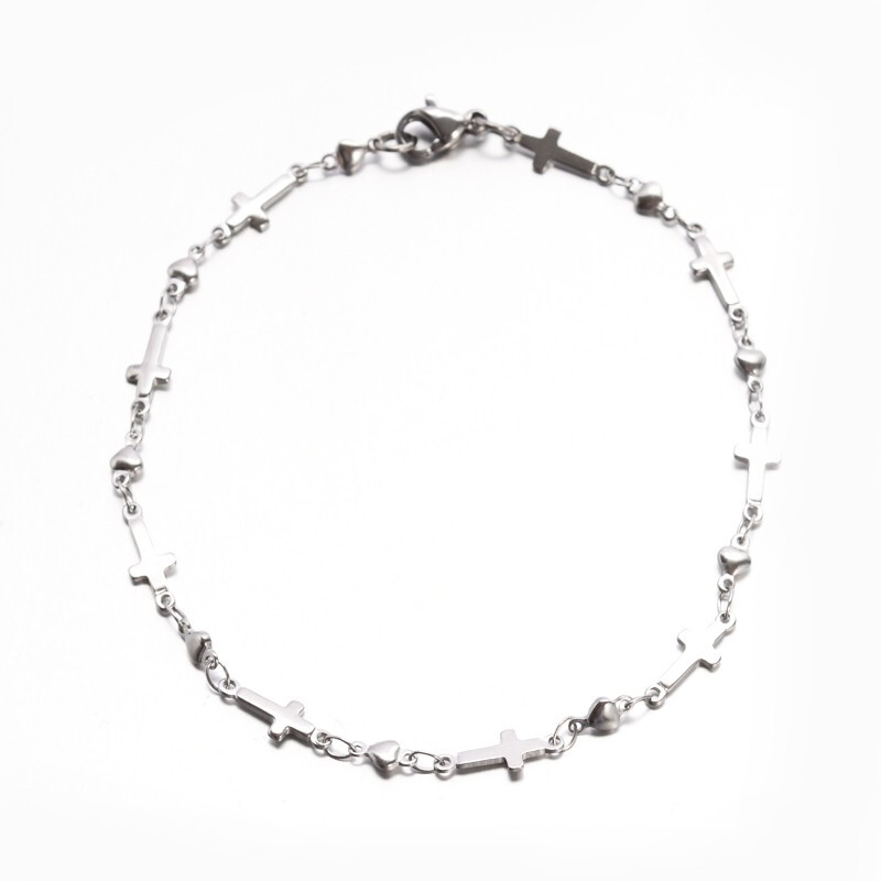 STAINLESS CROSS LINK BRACELET FJBDE