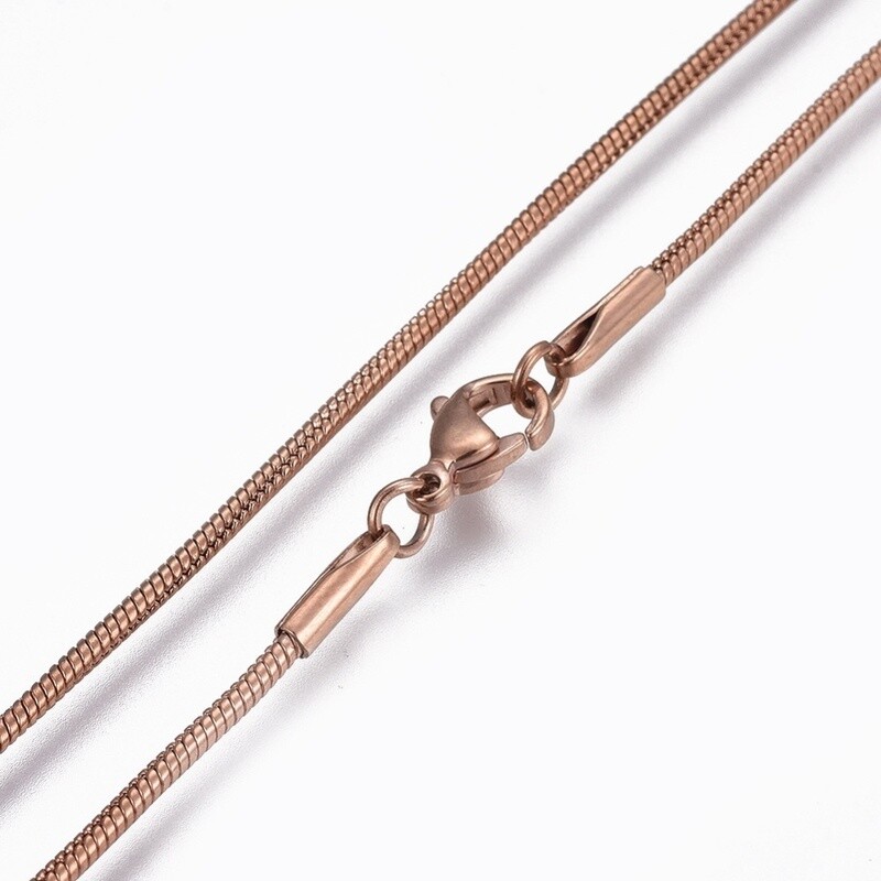 ROSE STAINLESS 1.5MM SNAKE CHAIN FJN71-18