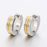 MIXED STAINLESS HUGGIE EARRINGS FJE35