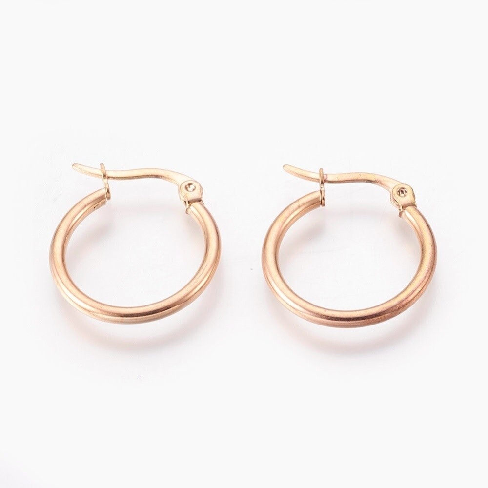 ROSE STAINLESS HOOP EARRINGS FJE7A
